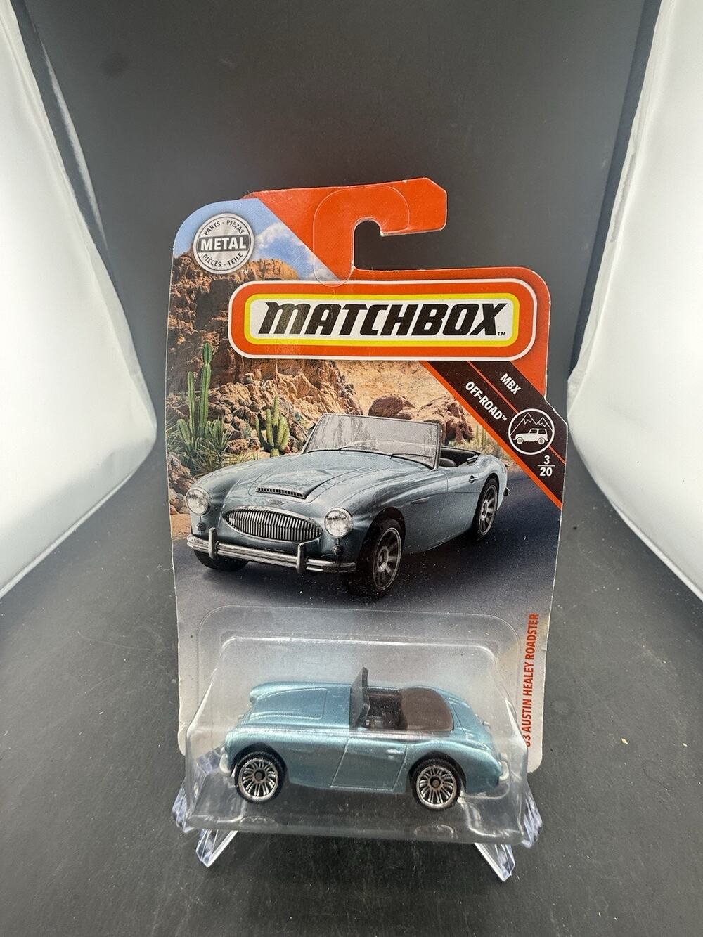 Matchbox 2019 MBX Off-Road '63 Austin Healey Roadster Light Blue #78 Diecast Car